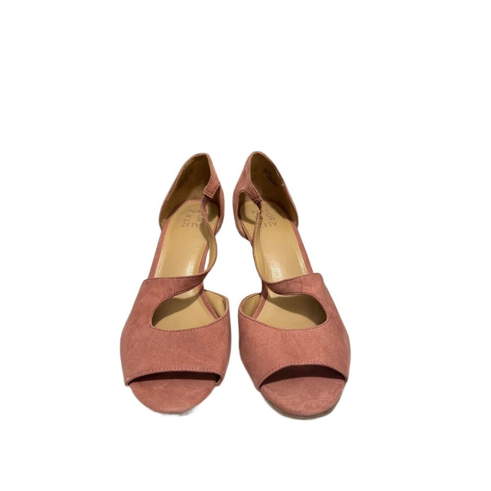 Naturalizer Women's Bella Sandal Size 8.5 Pink Blush Faux Suede Open Toe Heel
